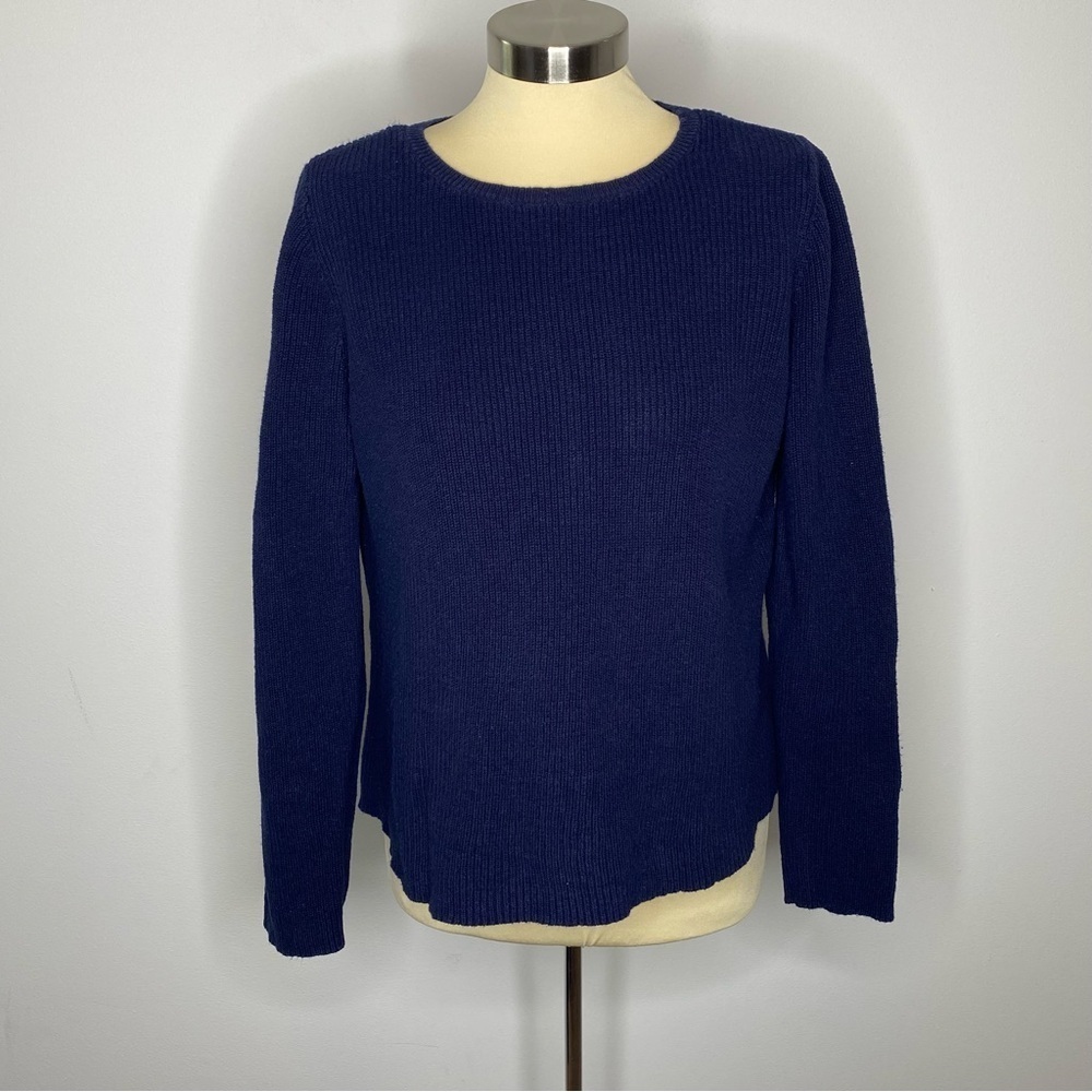 Eileen Fisher Navy Blue Hemp Blend Sweater